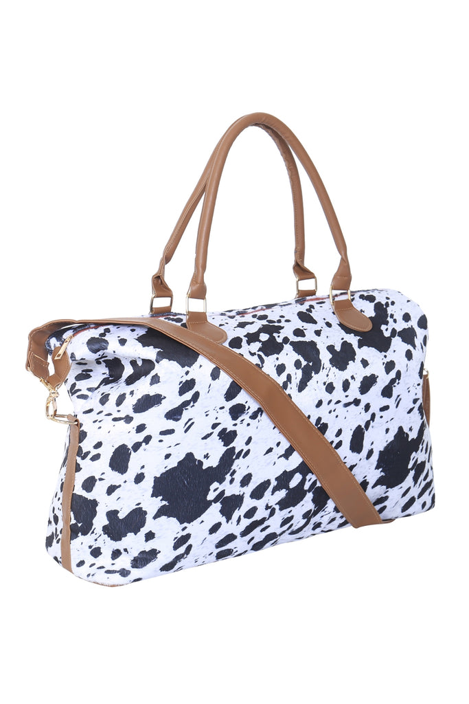 COW PRINT SLING TOTE BAG W/ REMOVABLE STRAP