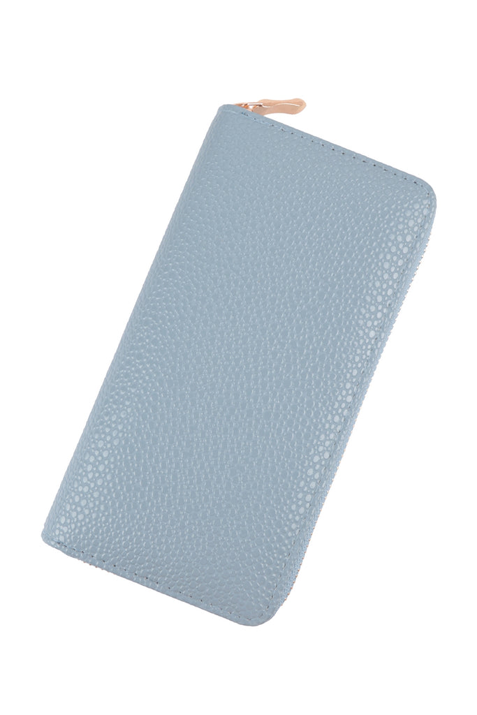 LEATHER TEXTURE ZIPPER WALLET