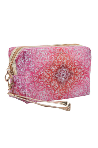 FLORAL PAISLEY POUCH COSMETIC BAG