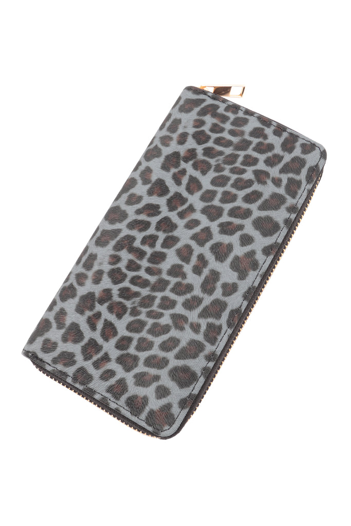 LEOPARD PATTERN LEATHER ZIPPER WALLET