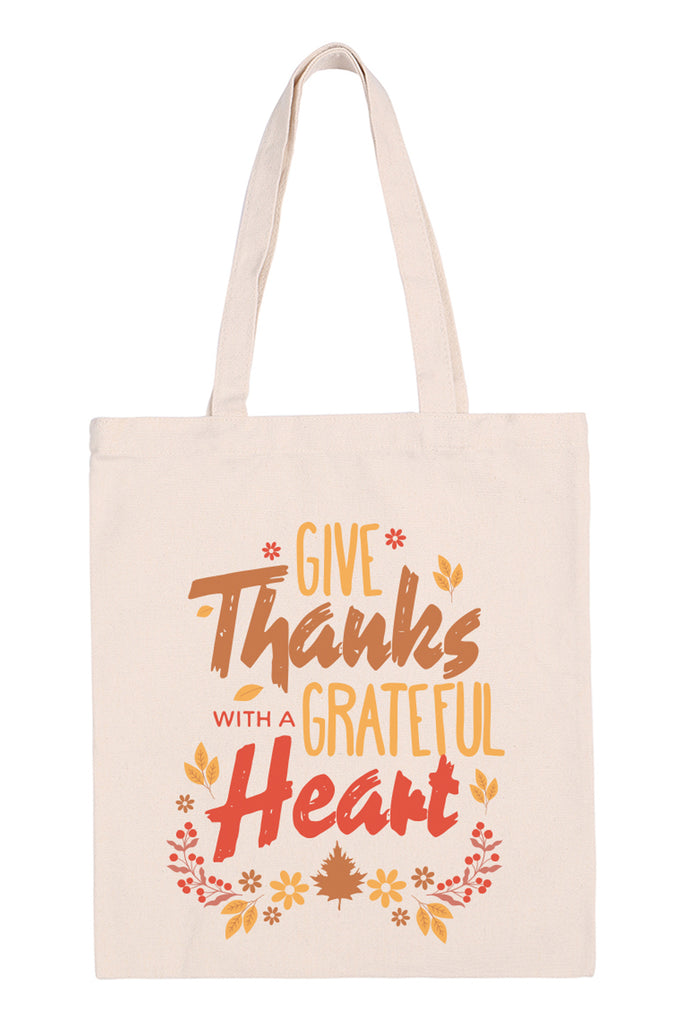 GIVE THANKS PRINT TOTE BAG