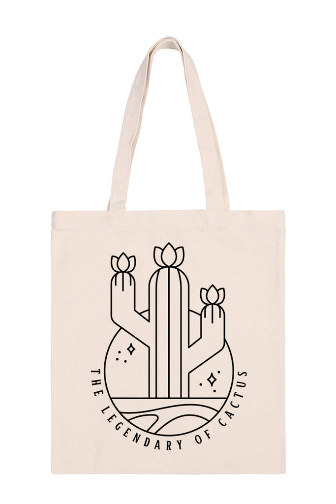 THE LEGENDARY OF CACTUS PRINT MINIMALIST FASHION TOTE BAG