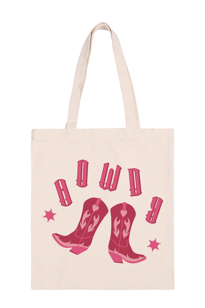 HOWDY BOOTS PRINT MINIMALIST FASHION TOTE BAG