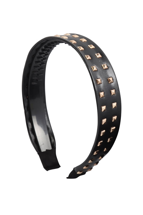 LEATHER W/ STUD FASHION HEADBAND