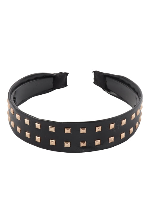 LEATHER W/ STUD FASHION HEADBAND