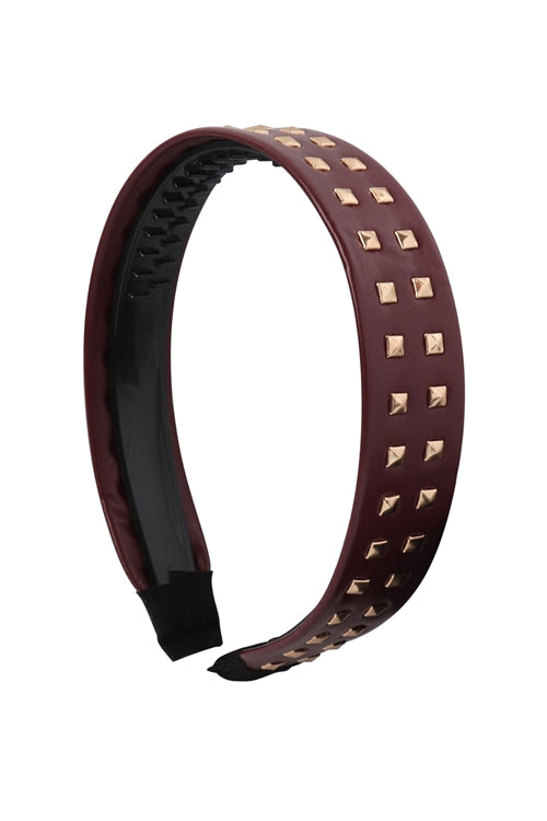 LEATHER W/ STUD FASHION HEADBAND