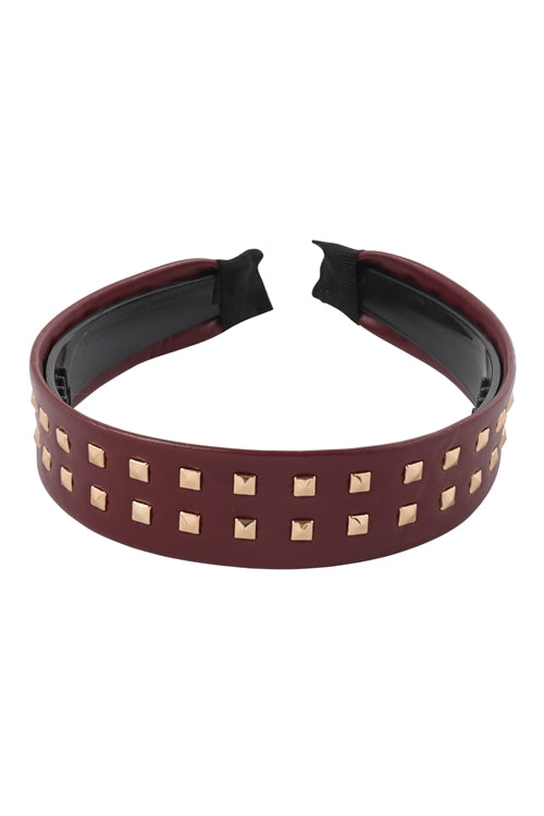LEATHER W/ STUD FASHION HEADBAND