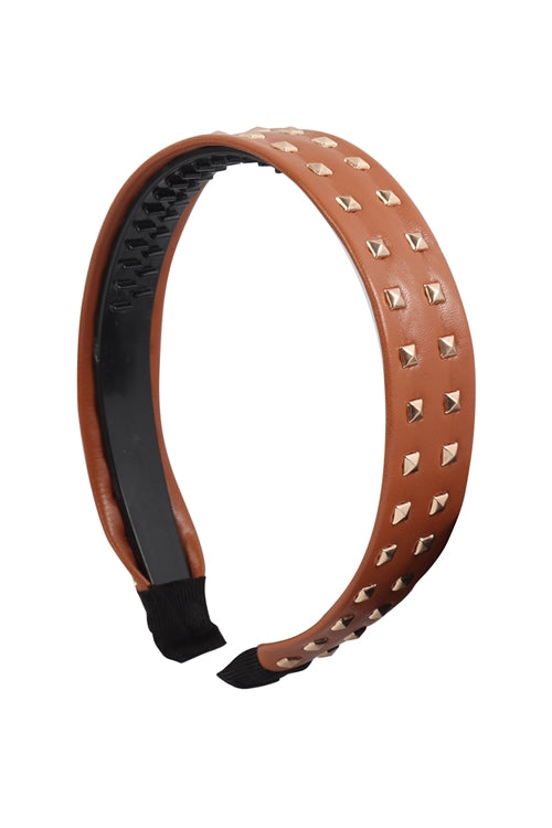 LEATHER W/ STUD FASHION HEADBAND