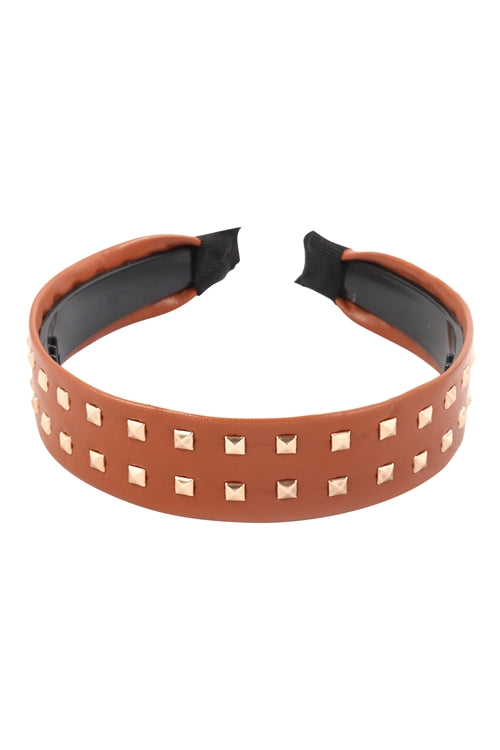 LEATHER W/ STUD FASHION HEADBAND