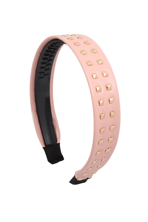 LEATHER W/ STUD FASHION HEADBAND