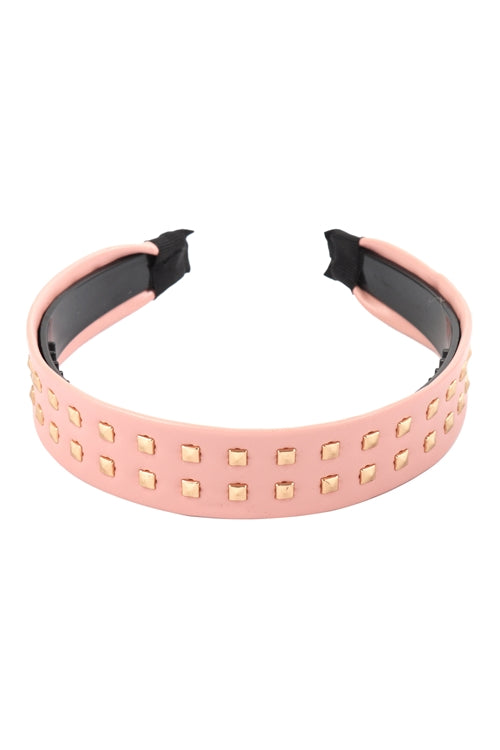 LEATHER W/ STUD FASHION HEADBAND