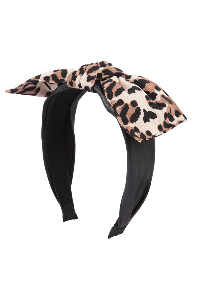 BOW TIE CHEETAH PRINT FASHION HEAD BAND HEAD ACCESSORIES