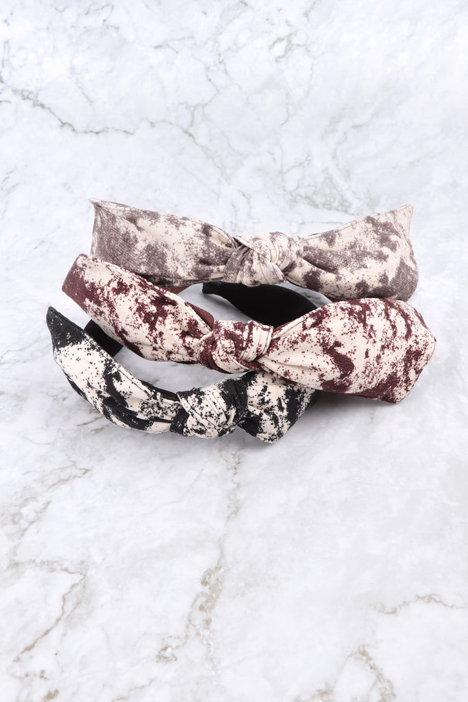 BOW TIE DYE ACCENT FASHION HEAD BAND HEAD ACCESSORIES