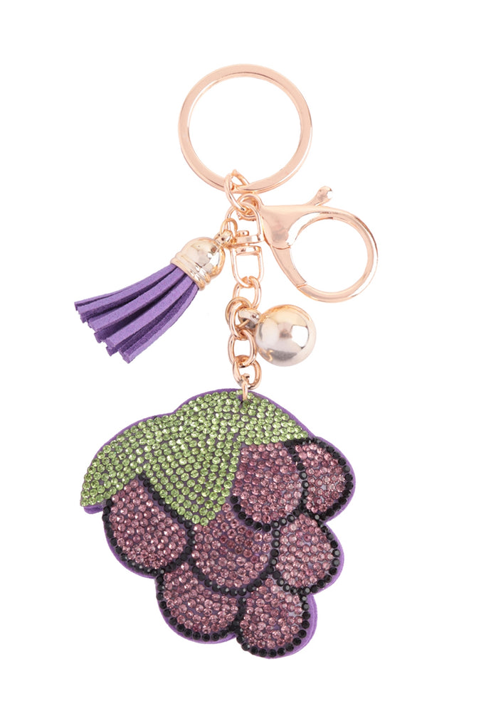 GRAPES RHINESTONE TASSEL KEYCHAIN