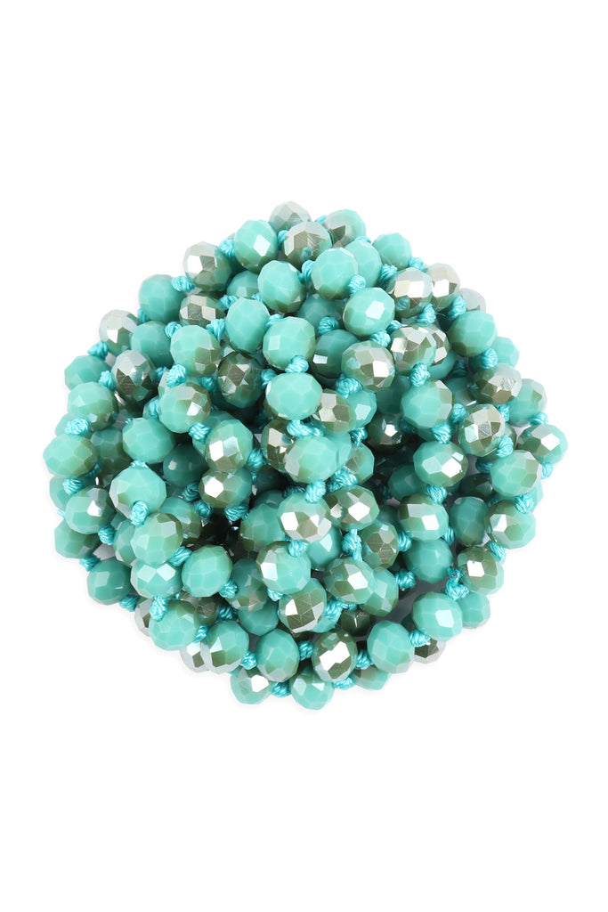 60" LONG KNOTTED GLASS BEADS NECKLACE
