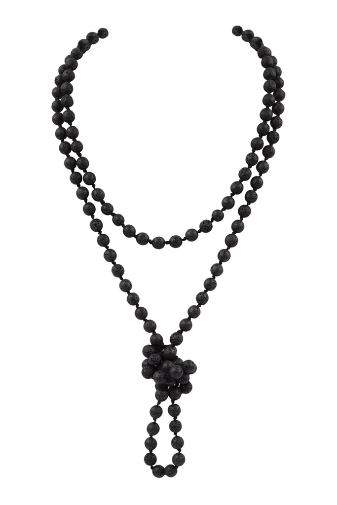 NATURAL STONE HAND KNOTTED LONG NECKLACE