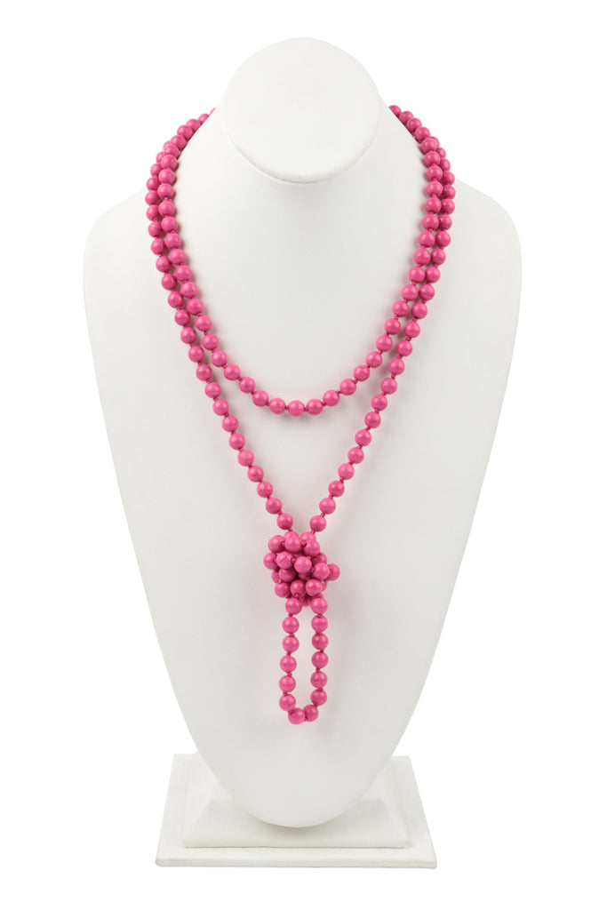NATURAL STONE HAND KNOTTED LONG NECKLACE