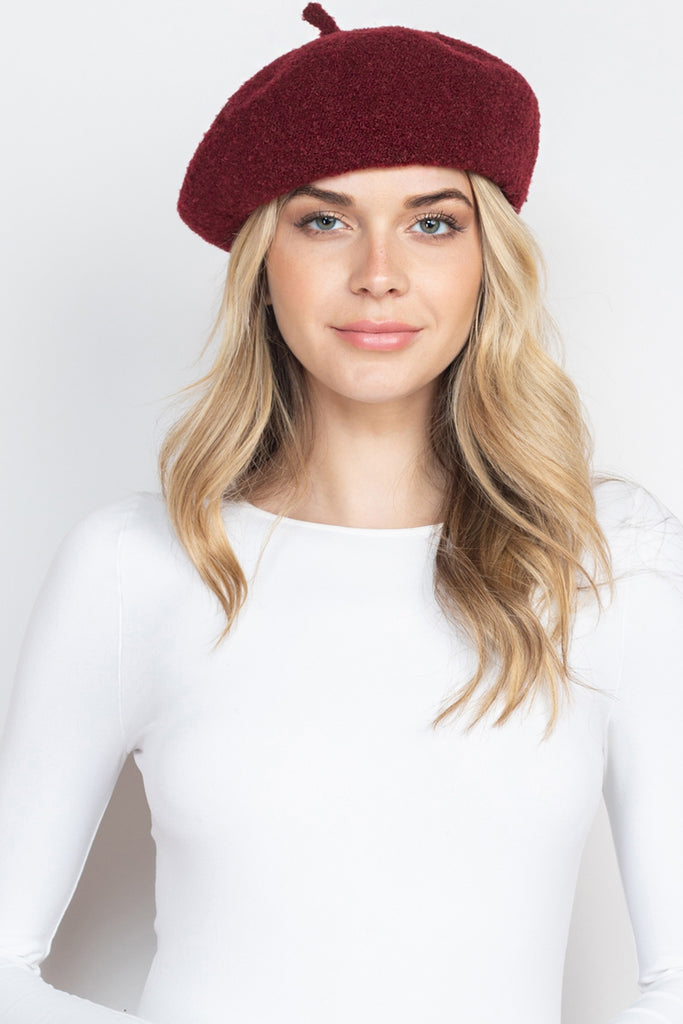 FLEECE ACRYLIC BERET HAT