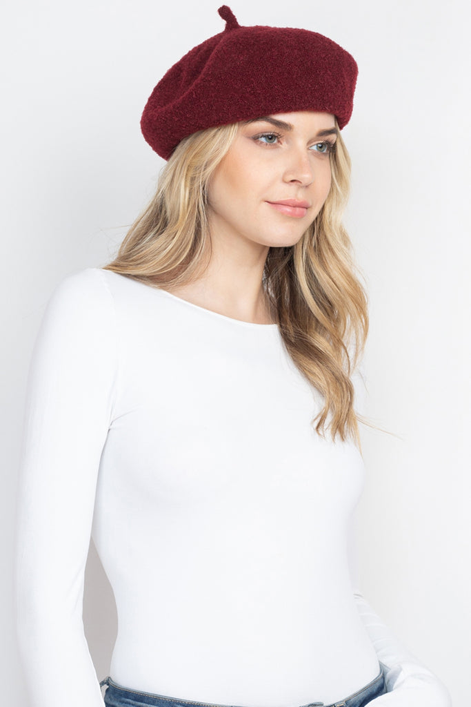 FLEECE ACRYLIC BERET HAT