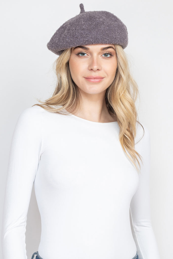 FLEECE ACRYLIC BERET HAT