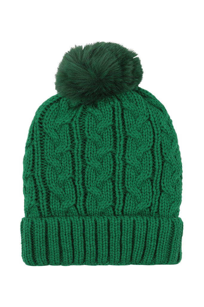 CHAIN RIB KNIT PATTERN BEANIE