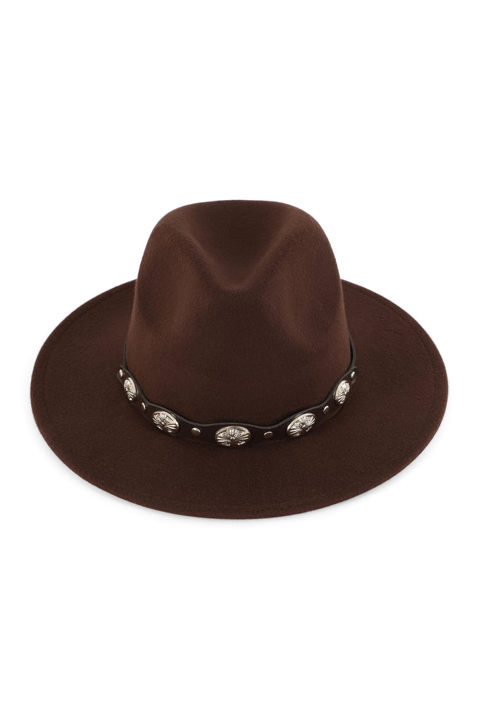 FEDORA PANAMA HAT WITH LEATHER BUCKLE HATBAND