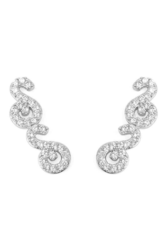 TAPERED SWIRL CRAWLER EARRINGS