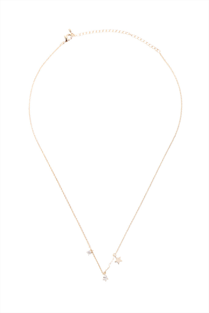 CHARM STAR RHINESTONE CHAIN NECKLACE
