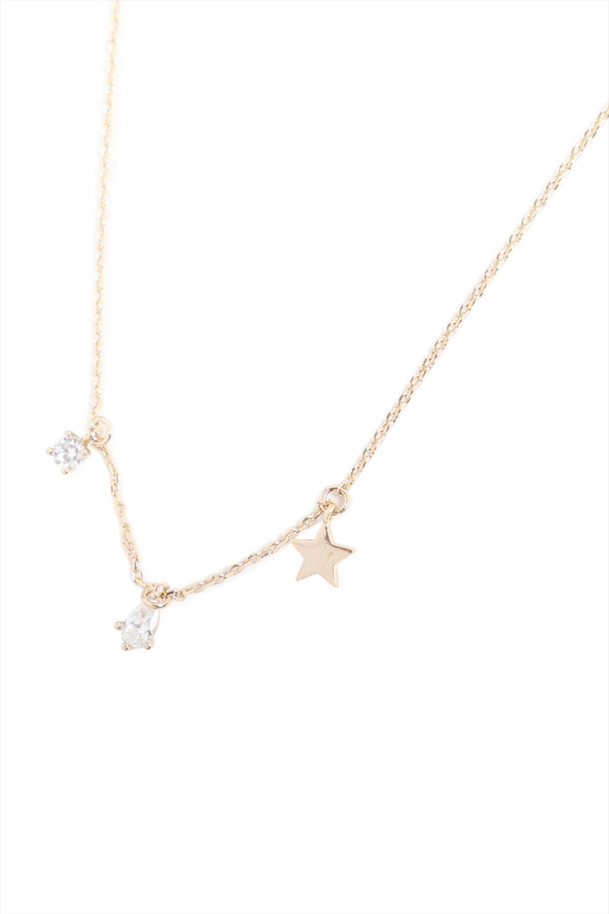 CHARM STAR RHINESTONE CHAIN NECKLACE