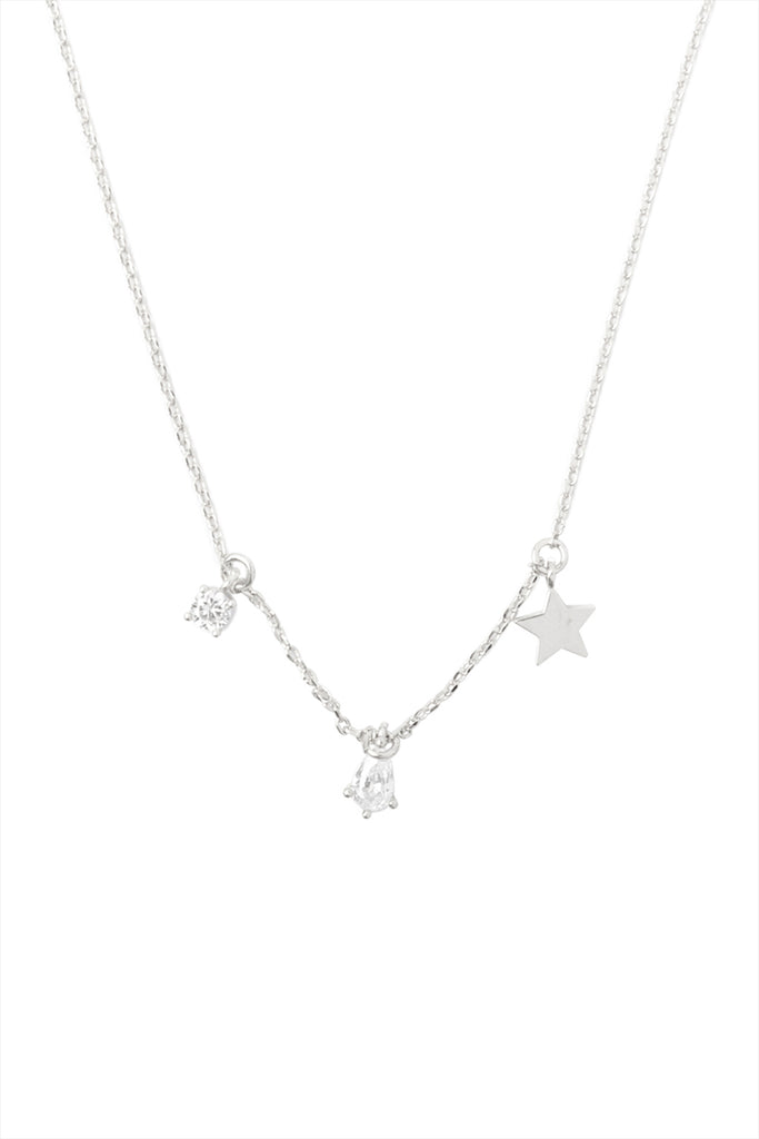 CHARM STAR RHINESTONE CHAIN NECKLACE
