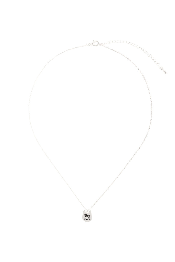 DOG MOM ENGRAVE PENDANT NECKLACE