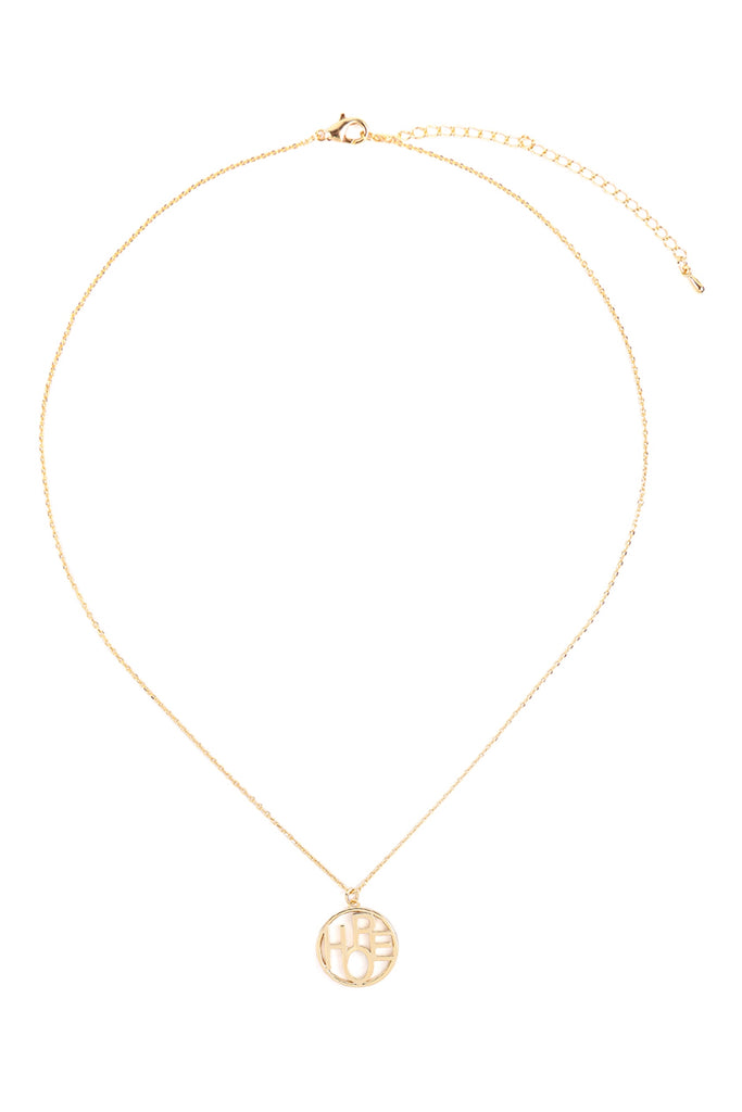 "HOPE" OPEN CIRCLE CUSTOM PENDANT NECKLACE