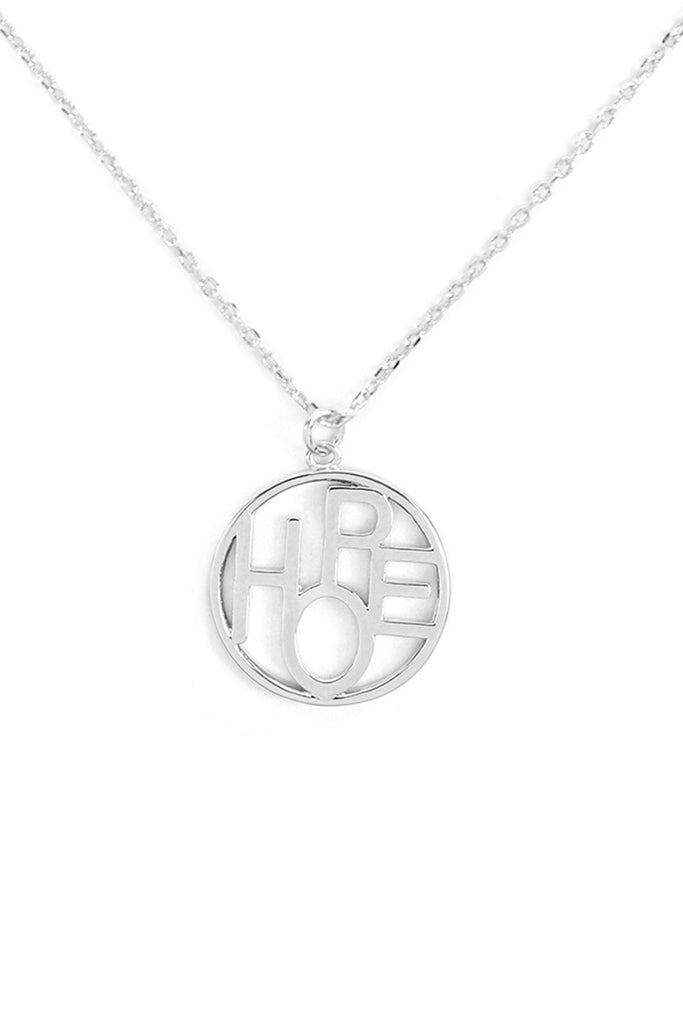"HOPE" OPEN CIRCLE CUSTOM PENDANT NECKLACE