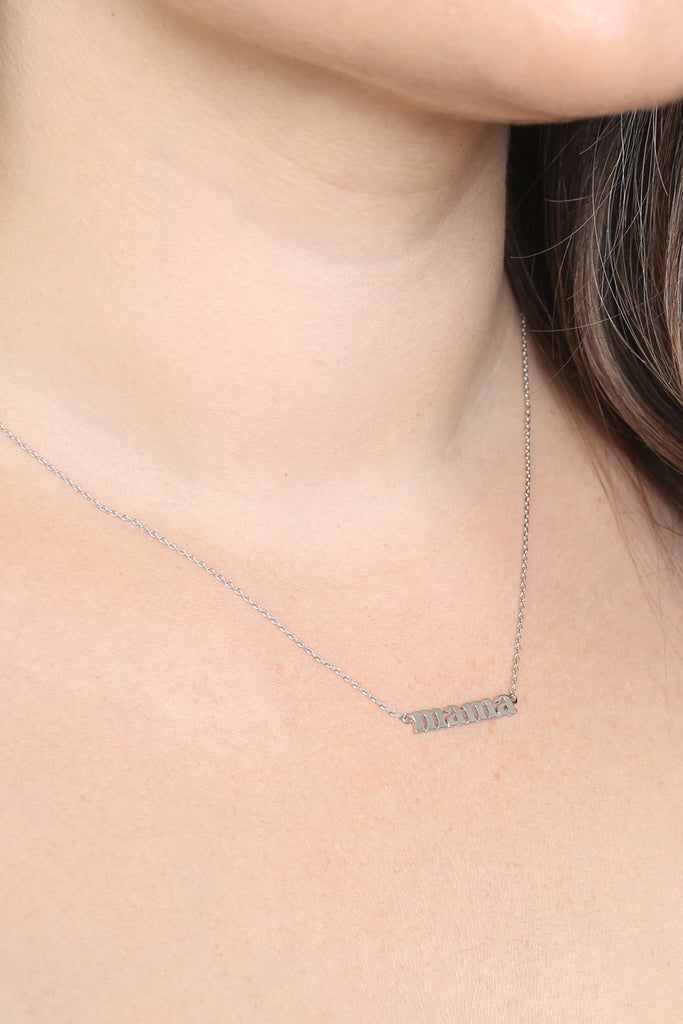 MAMA" LETTER PENDANT BRASS NECKLACE