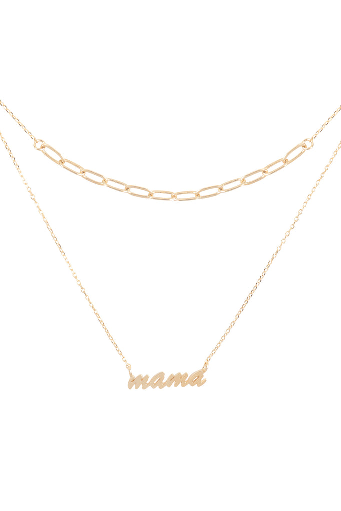 MAMA SCRIPT LAYERED PENDANT NECKLACE