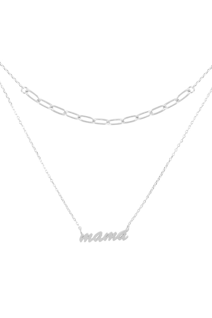 MAMA SCRIPT LAYERED PENDANT NECKLACE
