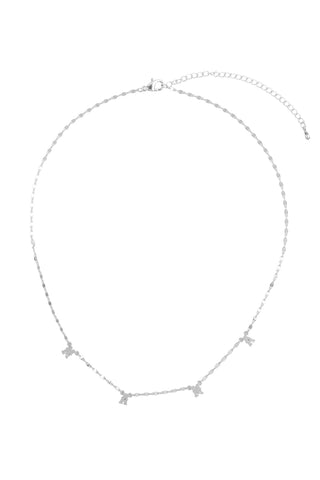 ACETATE CHAIN CHARM DAINTY NECKLACE AND EARRING SET