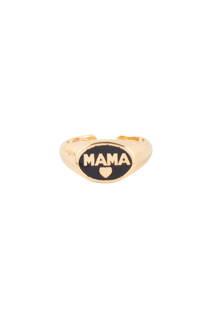 BRASS- "MAMA" W/COLOR SIGNET OPEN RING