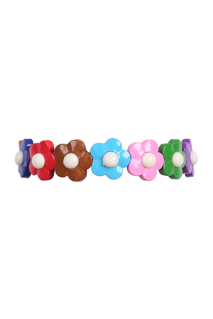 COLOR BLOCK DAISY STRETCH BRACELET