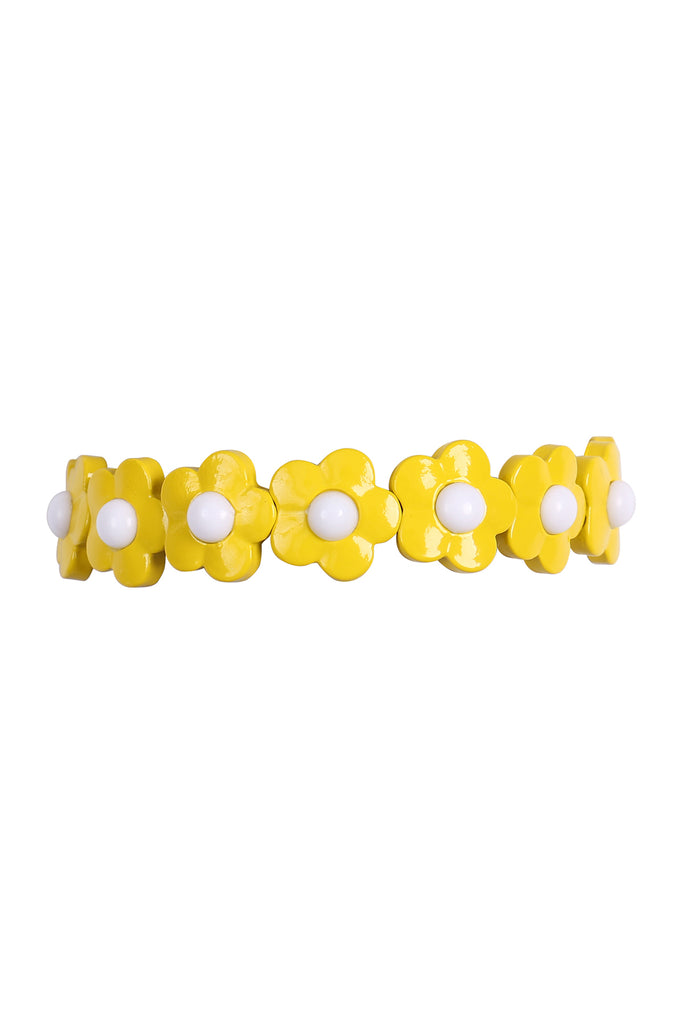 COLOR BLOCK DAISY STRETCH BRACELET