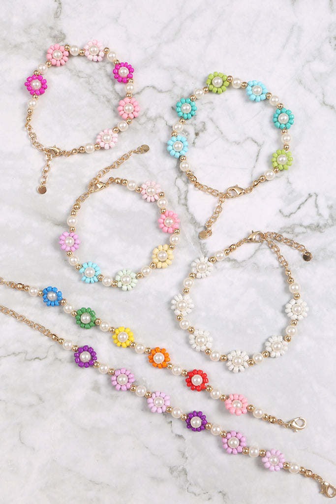 SUNFLOWER SEED BEADS PEARL BRACELET