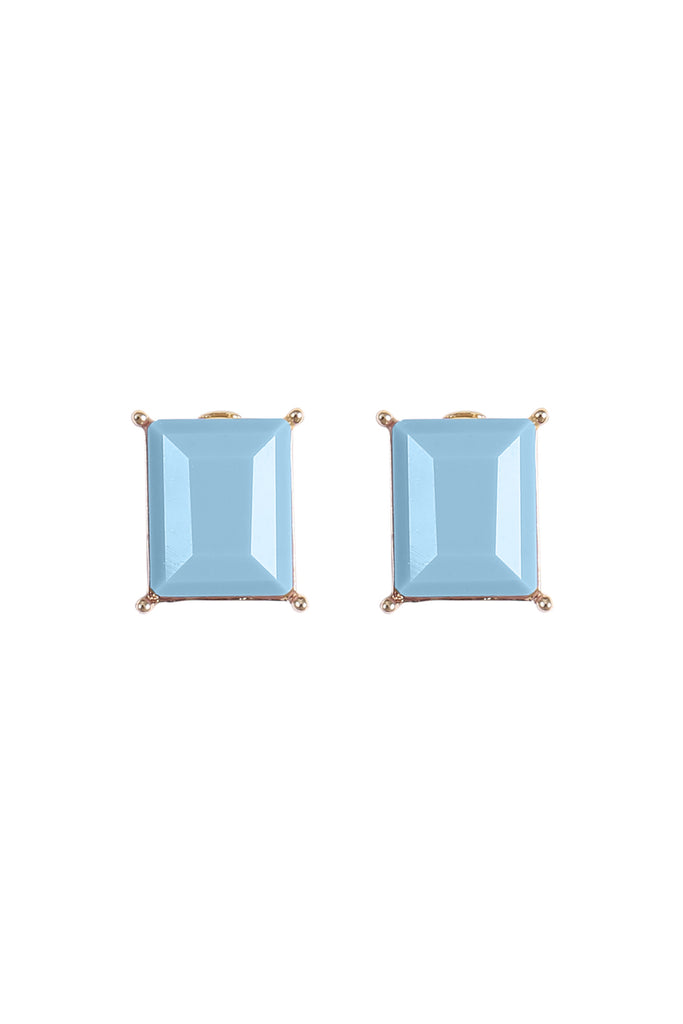 RECTANGLE RESIN STONE STUD EARRINGS