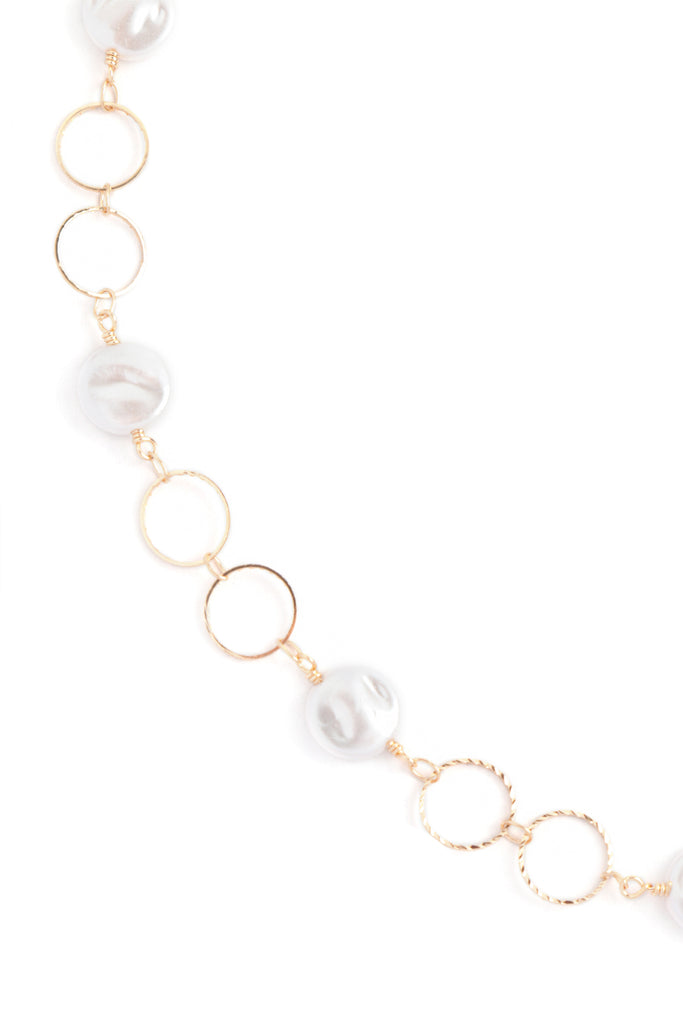 ROUND PEARL LINK CHAIN NECKLACE
