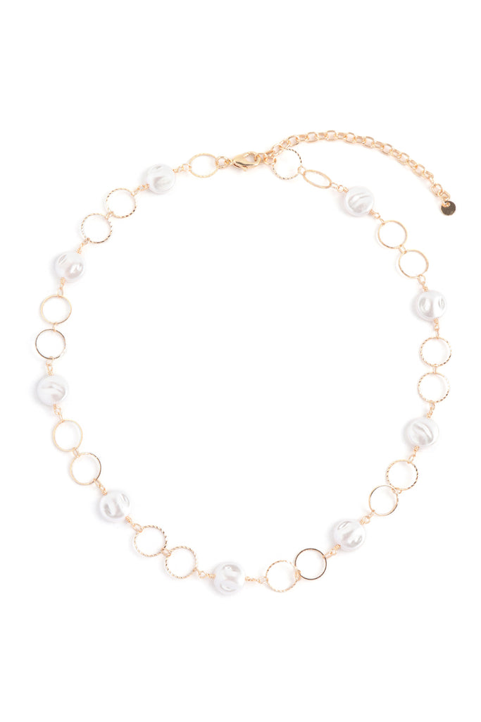 ROUND PEARL LINK CHAIN NECKLACE