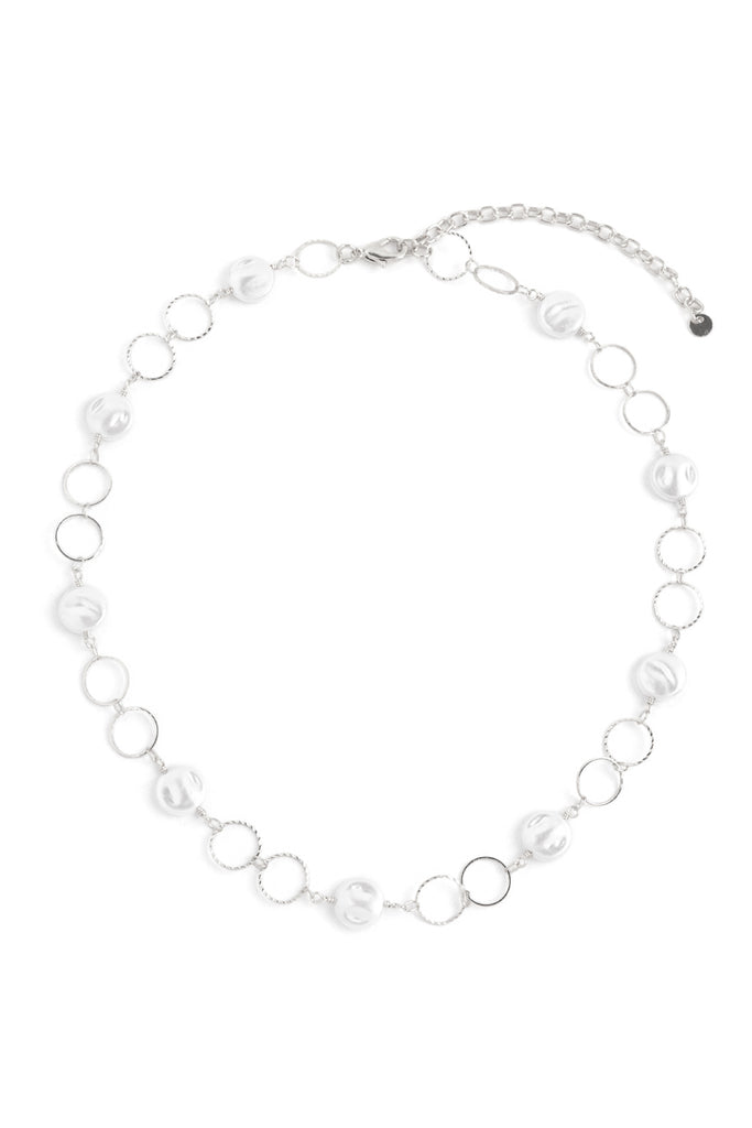 ROUND PEARL LINK CHAIN NECKLACE