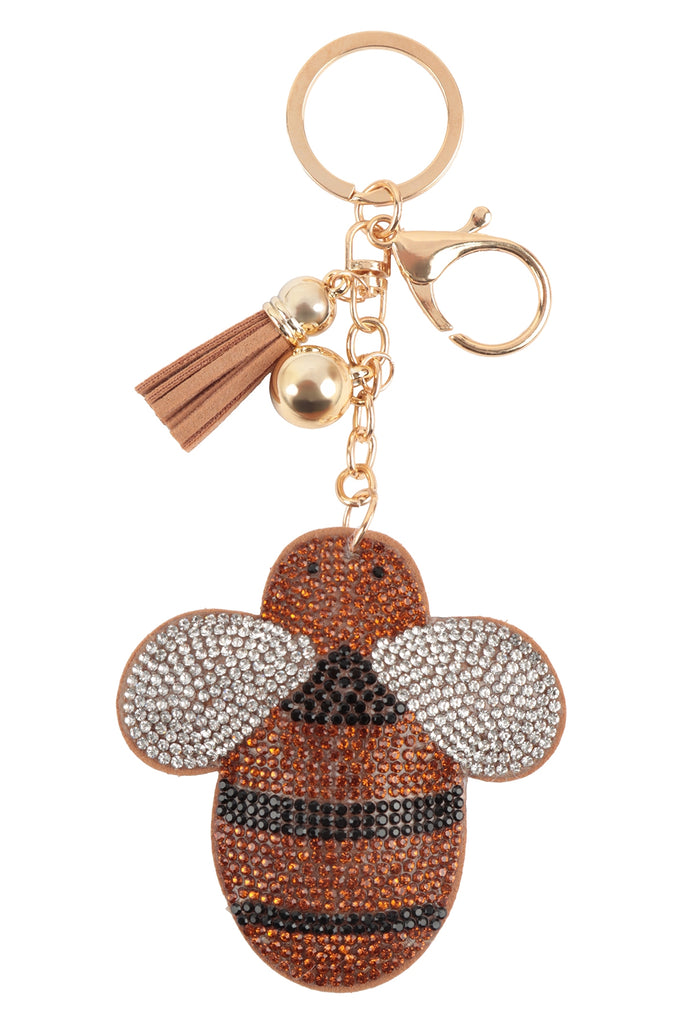 BUMBLEBEE RHINESTONE TASSEL KEYCHAIN