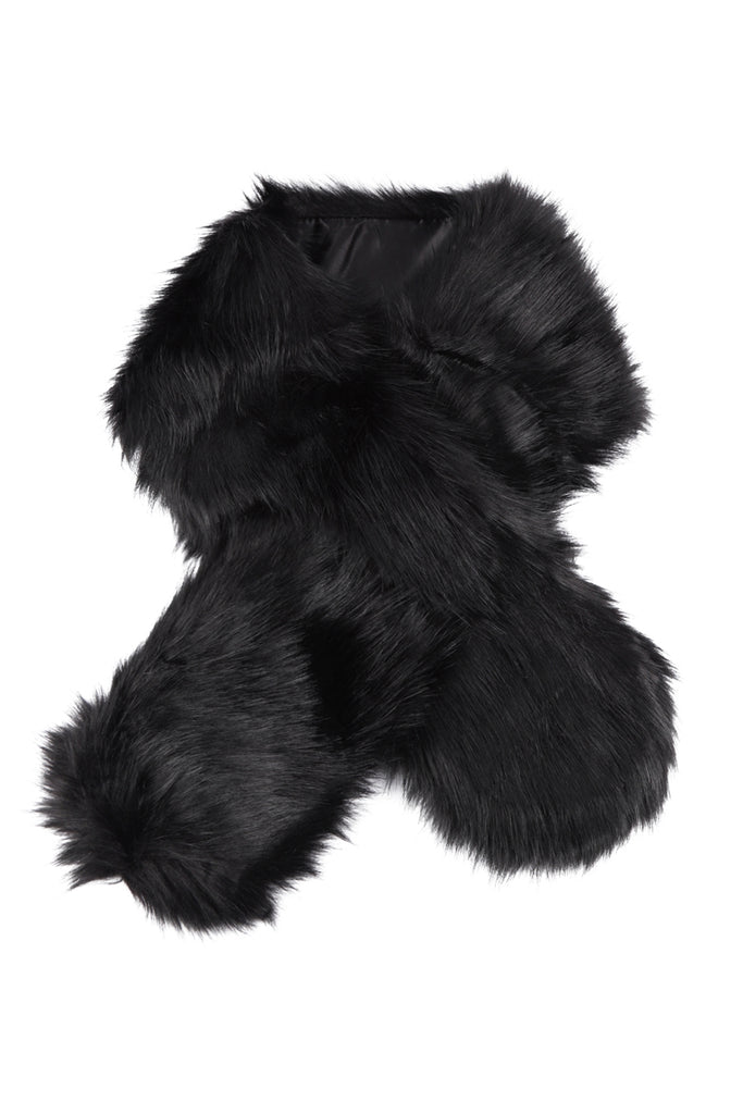 SCARF FURRY FAUX FUR PULL THROUGH
