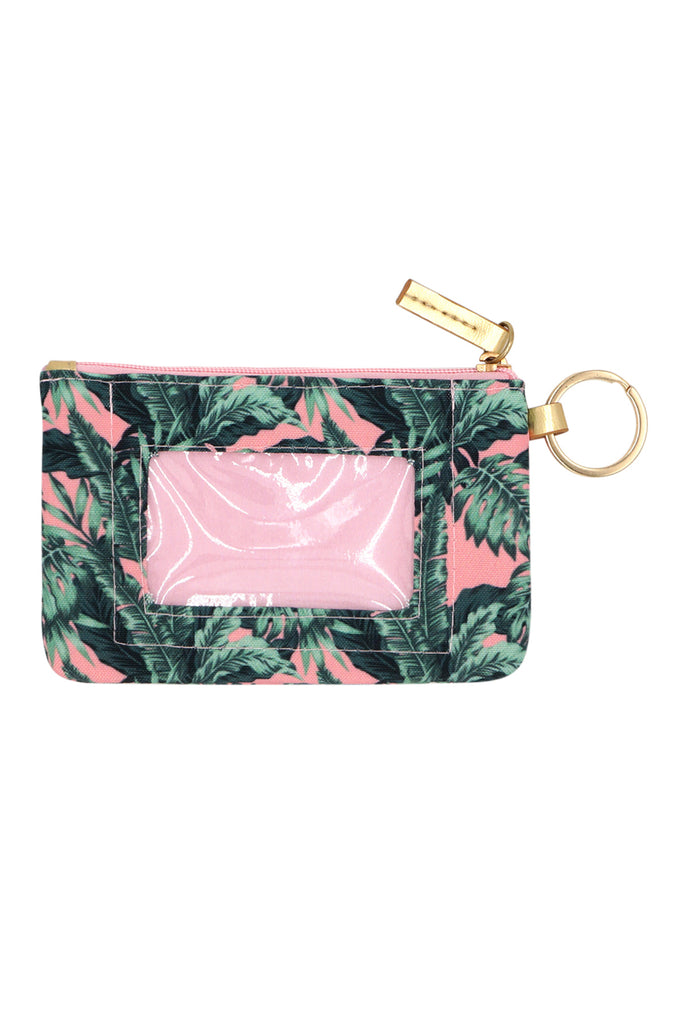 TROPICAL LEAVES ID WALLET & DETACHABLE LANYARD