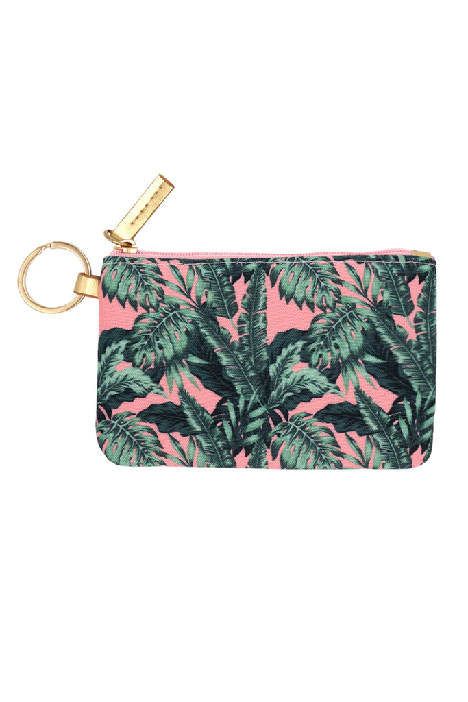 TROPICAL LEAVES ID WALLET & DETACHABLE LANYARD