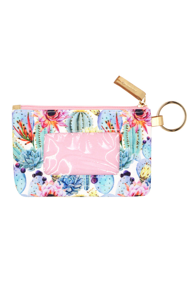 CACTUS FLOWER ID WALLET & DETACHABLE LANYARD